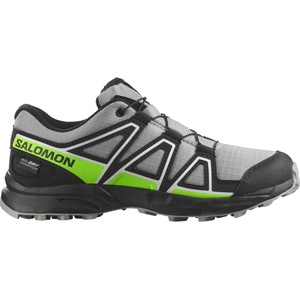 Salomon Детски маратонки Salomon Kid's Speedcross Waterproof Trail running shoes - Alloy / Black / Green Gecko - размер 31 (EU) (702-4203-0114)