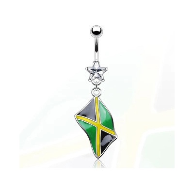Marre piercing do pupíku vlajka Jamaica HWNSR8060J