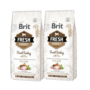 Brit Fresh Пуйка и грах за възрастни кучета Fit & Slim 2x12кг