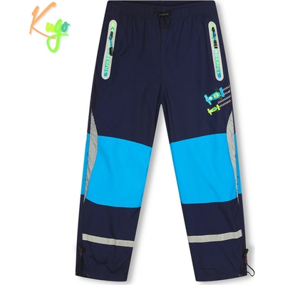 KUGO Chlapčenské šusťákové nohavice zateplené DK7127 tmavo modrá Modrá tmavo