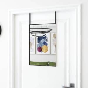 vidaXL Огледало за врата, черно, 40x60 см, стъкло и алуминий (327406)