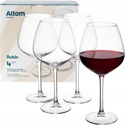Design Skleničky velkých praskaných sklenic na víno Altom Rubín 4 x 750 ml