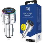 3mk Protection FM трансмитер 3mk Hyper Car Power, 87.5 MHz до 108.0 MHz, Bluetooth v5.3, 48W, QC 3.0, PD 3.0, 1x USB-C, 2x USB-A, черен