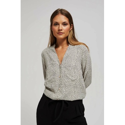 Moodo Polka dot shirt čierna biela šedá