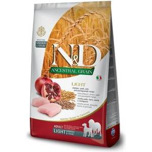  Farmina FARMINA N&D ANCESTRAL GRAIN DOG LIGHT - CHICKEN. SPELT. OATS AND POMEGRANATE ADULT MEDIUM & MAXI Храна за кучета, суха, с пилешко, овес, нар, за възрастни, средна и голяма порода, 12kg