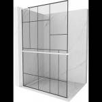 Mexen Kioto+ L душ стена с рафт Walk-in 120 x 200 см, черен модел, бял - 800-120-123-20-78 (800-120-123-20-78)