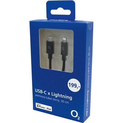 O2 196136 USB-C / Lightning, 30cm, čenrý – Zboží Živě