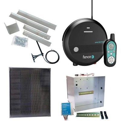 Premium sada solární ohradník - Kompletní přenosná schránka + 3J RF chytrý zdroj, panel 40 W