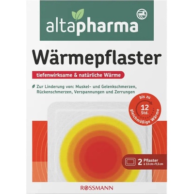 altapharma Náplasti hřejivé 13 cm x 9,5 cm 2 ks