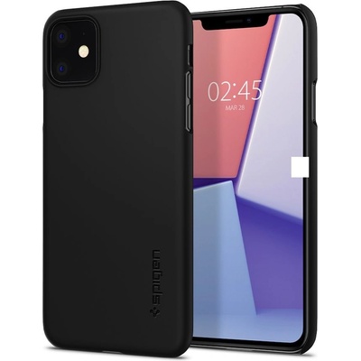 Spigen Thin Fit Case - качествен тънък матиран кейс за iPhone 11 (черен)