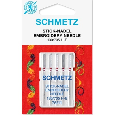Jehly vyšívací Schmetz 130/705 H-E VMS 75 EMBROIDERY