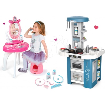 Smoby Set kuchynka s technickým vybavením Tech Edition elektronická s kozmetickým stolíkom Hello Kitty