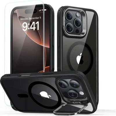 ESR Комплект калъфи ESR Classic Hybrid Kickstand Halolock MagSafe + закалено стъкло за iPhone 16 Pro - прозрачен (4894240243824)
