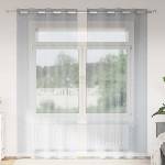 Pure Line Home Пердета от воал в цвят сив с метални халки, 2 бр