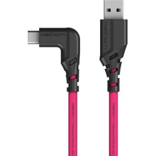 Mathorn MTC-501M USB-A na USB-C, (zahnutý konektor), 5m, magenta