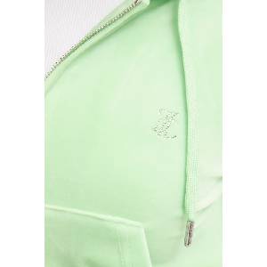 Juicy Couture суичър с качулка дамски от кадифе MADISON COL OUT (JCWAS126326) - answear - 123,20 лв