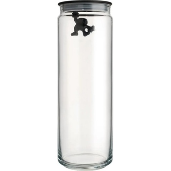 Alessi Кухненски буркан за съхранение GIANNI 2л, с черен капак, стъкло, Alessi (ALAMDR08B)