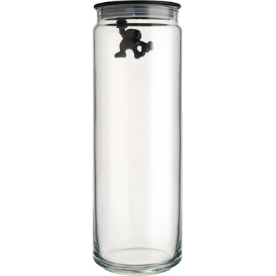 Alessi Кухненски буркан за съхранение GIANNI 2л, с черен капак, стъкло, Alessi (ALAMDR08B)