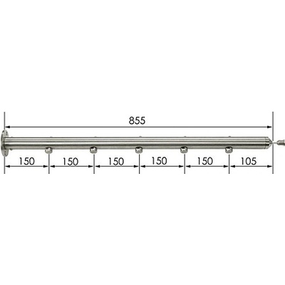 Treba Frewa Stĺpik zábradlia MegaTec E2, vrchná montáž, nerezová oceľ V2A, 855 mm, 130.01.0002