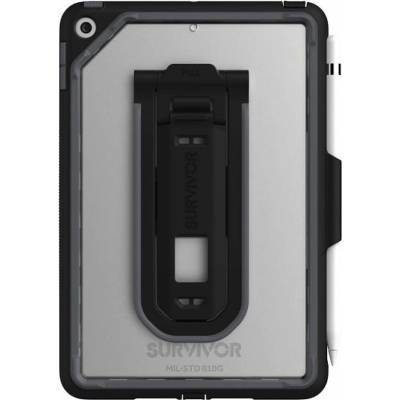 Griffin Survivor Endurance Case - защита от най-висок клас с антибактериално покритие и поставка за iPad mini 5 (2019) (черен-прозрачен)