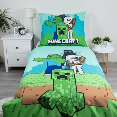 JERRY FABRICS Obliečky Minecraft Mobs here Bavlna 140/200 70/90