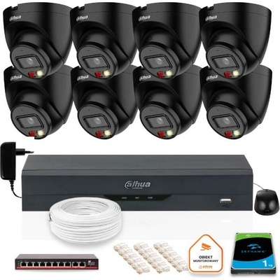 Dahua 8x IPC-HDW1439V-A-IL-BLACK 1TB