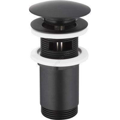 KFA Armatura 660-254-81- Мивка сифон с преливник CLICK-CLACK Ø 6, 6 см матов черен (KF0172)