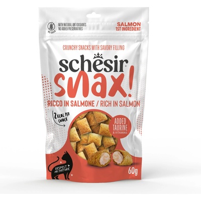 Schesir Cat Snax! Podložky plněné lososem 60 g