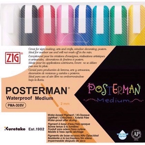 ZIG Маркер Posterman 2mm 8 - комплект (PMA-30/8V)
