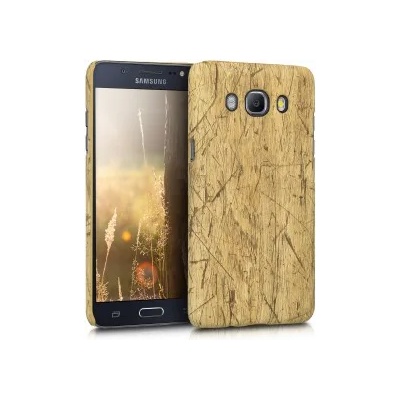 kwmobile Твърд калъф с дизайн старо дърво за Samsung Galaxy J5 (2016) - светлокафяв