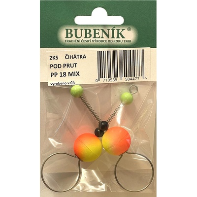 Bubeník číhátko pod prut 18mm 2ks barva žlutá červená