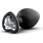 Blush Novelties Анален разширител от силикон с кристал-сърце Bling Plug черен M