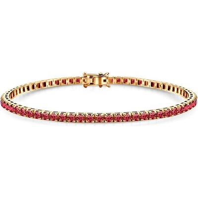 SAVICKI Tenisový náramok žlté zlato s rubínmi 2.640 ct 3 mm 19 cm - SAV-B-TENIS-19CM-30SZ-20K-585-RUB-Z