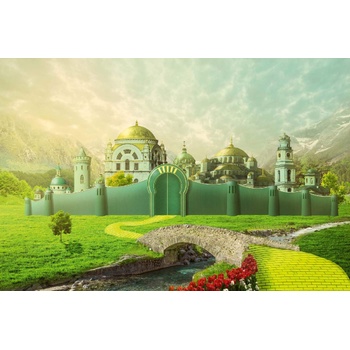 DIMEX ART s. r. o Флизелинов фототапет изумруден град 375 x 250 см