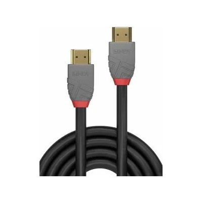 Lindy Кабел LINDY LNY-36961 : : Anthra Line, HDMI Type A Male - HDMI Type A Male, До 4096 x 2160 / 60 Hz, 0.5 м, Черен / Сив, LNY-36961