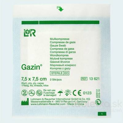 Gazin Gáza hydrofil. skl. kompr. 7,5 x 7,5 cm - 100 ks