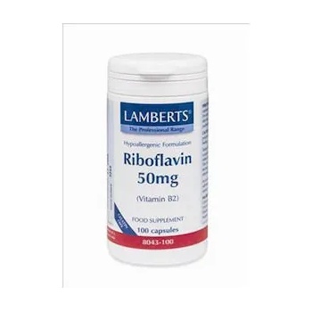 LAMBERTS Хранителна добавка Рибофлавин, витамин В2, Lamberts Vitamin B2 Riboflavin 50mg 100 Caps