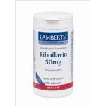LAMBERTS Хранителна добавка Рибофлавин, витамин В2, Lamberts Vitamin B2 Riboflavin 50mg 100 Caps
