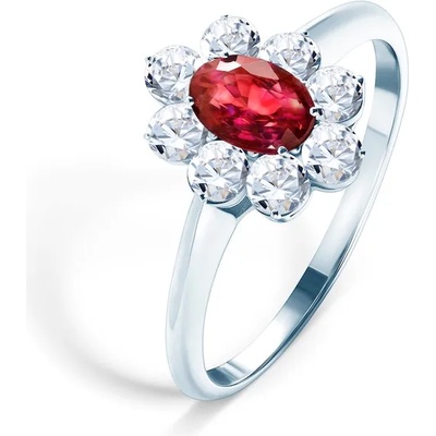 SAVICKI Годежен пръстен Savicki: бяло злато, рубин, бели сапфири