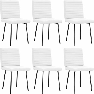 vidaXL Трапезни столове, 6 бр, бели, изкуствена кожа (3315542)