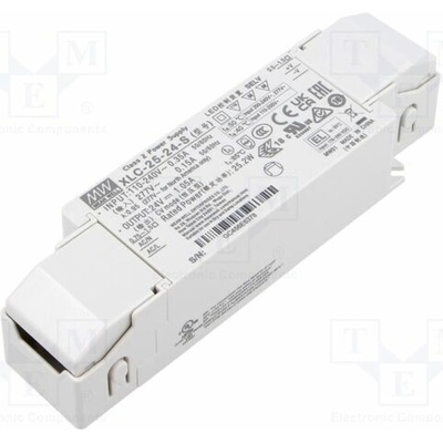 MEAN WELL XLC-25-24-S Napájecí zdroj: spínaný; LED; 25W; 24VDC; 0÷1,05A; 100÷305VAC; 88%