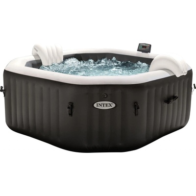 Intex 28458 - Inflatable whirlpool PureSpa Jet&Bubble Deluxe, 4 people, 120 jets, heating, black, 201x71 cm