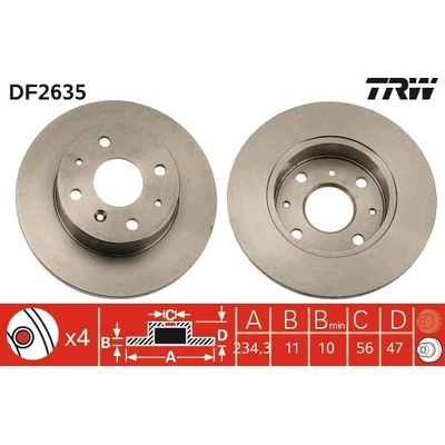 Brzdový kotúč TRW DF2635