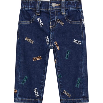 Guess Детски дънки Guess - С цветни надписи, сини, 24 м (20254-I5BA01-D4CA0-SLTO-24M)