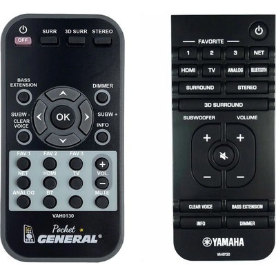 GENERAL Yamaha vah0130 - дистанционно управление дубликат (vah0130)