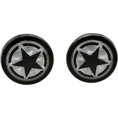 Sada LED blinkrů, 5 cípá hvězda, Černá, Přední, Jeep Wrangler JK