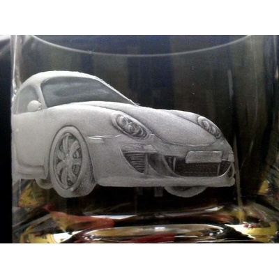 Rytiskla cz PORSCHE 911 turbo např na sklenici VISKOVKA KLASIK 410 ml