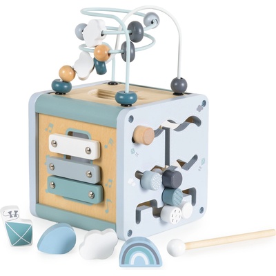 Moni Toys Дървен активен куб w11b316-син (112516)