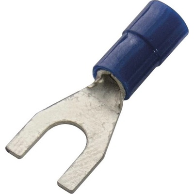 260314/10 Vidlička lisovací Cu s PVC izolací 1,5 - 2,5 mm2, M 4 modrá, SmallPack, Haupa