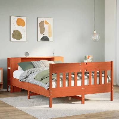 zahrada-XL 3323181 Postel s knihovnou bez matrace masivní borovice